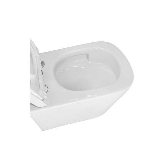 Унитаз подвесной безободковый Azario Vesper AZ-1373WH с тонкой крышкой микролифт (Система смыва торнадо) - фото 8