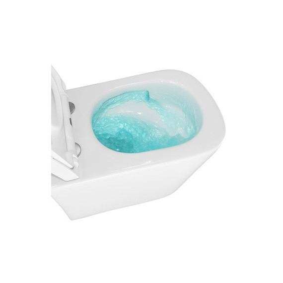 Унитаз подвесной безободковый Azario Vesper AZ-1373WH с тонкой крышкой микролифт (Система смыва торнадо) - фото 9