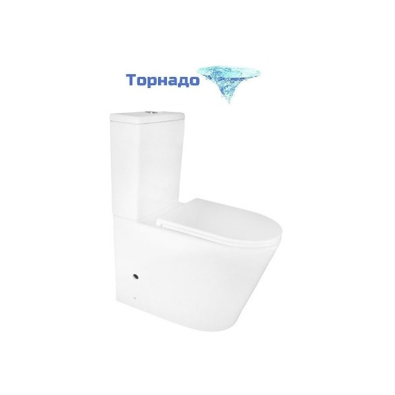 Унитаз-компакт безободковый Azario Margo AZ-2125-UQ1 с крышкой микролифт (система смыва Торнадо) - фото 