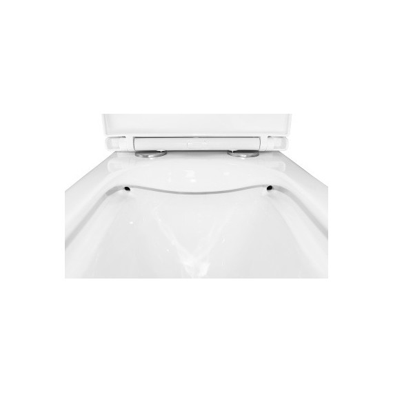 Унитаз-компакт безободковый Azario Quadro AZ-2175-1 с тонкой крышкой микролифт - фото 5