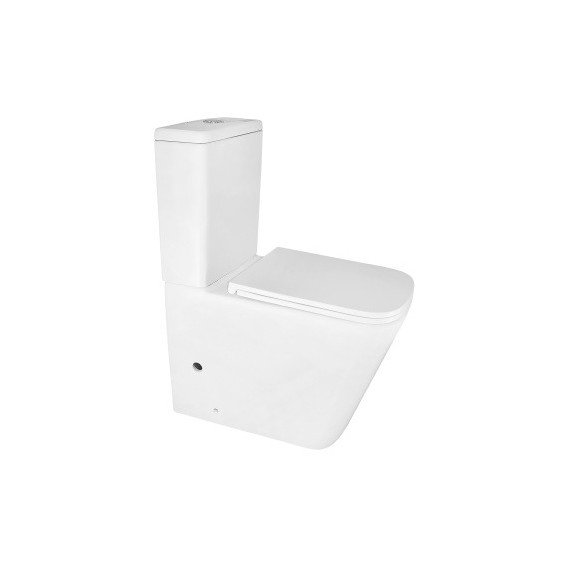 Унитаз-компакт безободковый Azario Quadro AZ-2175-1 с тонкой крышкой микролифт - фото 