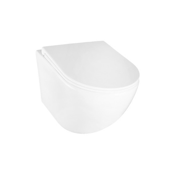 Унитаз подвесной безободковый Azario BONELLE AZ-2801E с тонкой крышкой микролифт (Система смыва торнадо) - фото 2