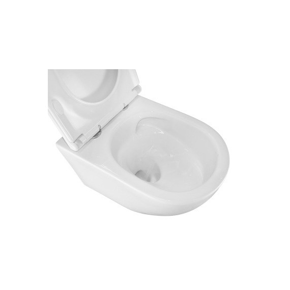 Унитаз подвесной безободковый Azario BONELLE AZ-2801E с тонкой крышкой микролифт (Система смыва торнадо) - фото 11