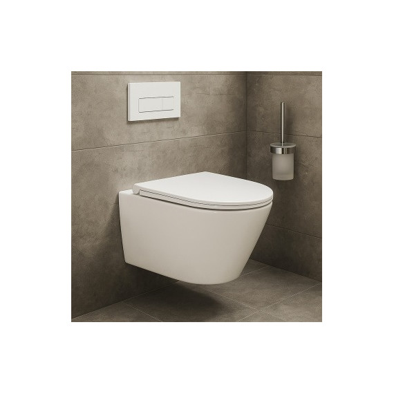 Унитаз подвесной безободковый Azario LANDER AZ-2802E с тонкой крышкой микролифт (Система смыва торнадо) - фото 13