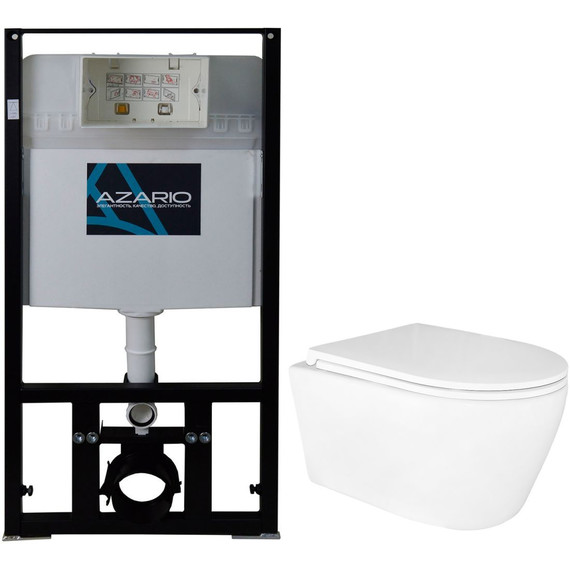 Инсталляция Azario AZ-8010-1000 с подвесным безободковым унитазом  AZ-2380 - фото 