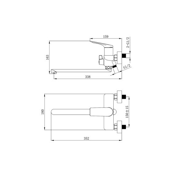 Смеситель для ванны Azario Lursy AZ-K1749MG, золото матовое - фото 8
