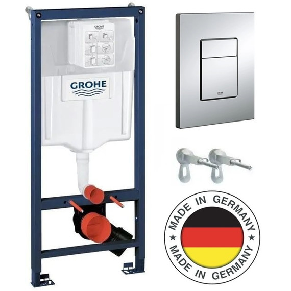 Инсталляция для подвесного унитаза Grohe Rapid SL 38536001 с кнопкой смыва хром 38732000 - фото 