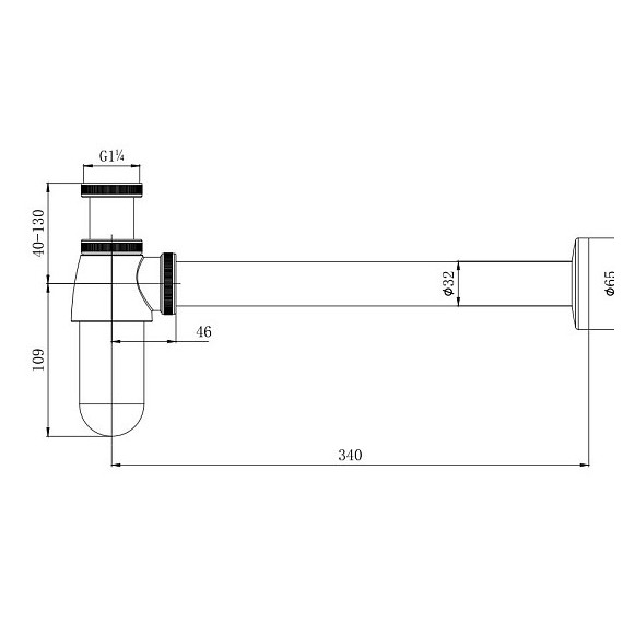Сифон для умывальника Aquatek  AQ6011BGM, оружейная сталь - фото 2