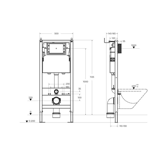 Инсталляция для подвесного унитаза BelBagno BB-101-M-BC (кнопка белая) - фото 4