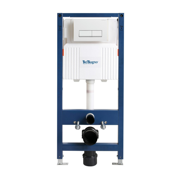 Инсталляция для подвесного унитаза BelBagno BB-101-M-BR (кнопка белая) - фото 3