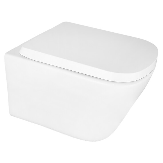 Унитаз подвесной безободковый Azario Vesper AZ-1373WH с тонкой крышкой микролифт (Система смыва торнадо) - фото 2