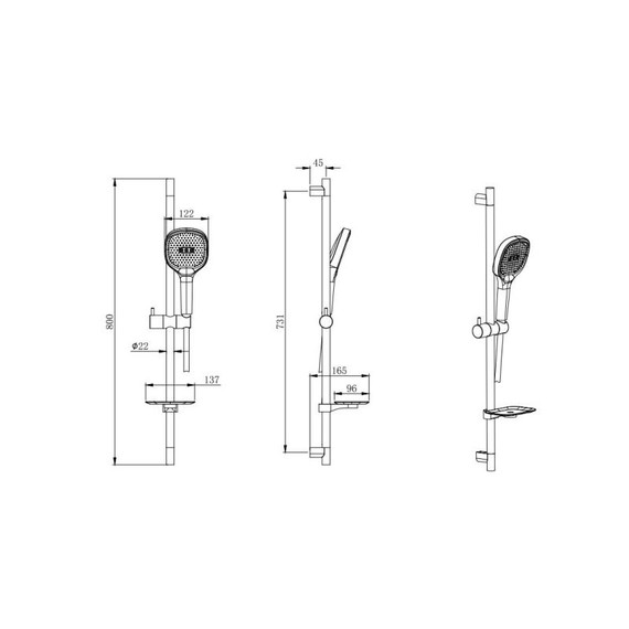 Душевой гарнитур Aquatek Вега AQ2021BGM, оружейная сталь - фото 4