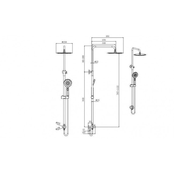 Душевая стойка Aquatek Вега AQ2046BGM, оружейная сталь - фото 2