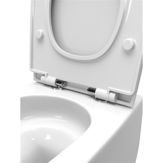 Унитаз подвесной безободковый Cezares Comfort CZR-380-TH-TOR/SC с тонкой крышкой микролифт (система смыва Торнадо) - фото 9