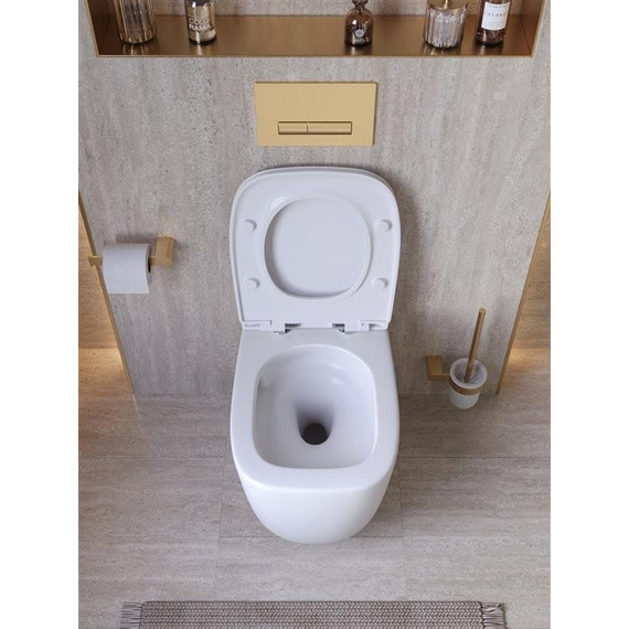 Унитаз подвесной безободковый Cezares Comfort CZR-380-TH-TOR/SC с тонкой крышкой микролифт (система смыва Торнадо) - фото 13