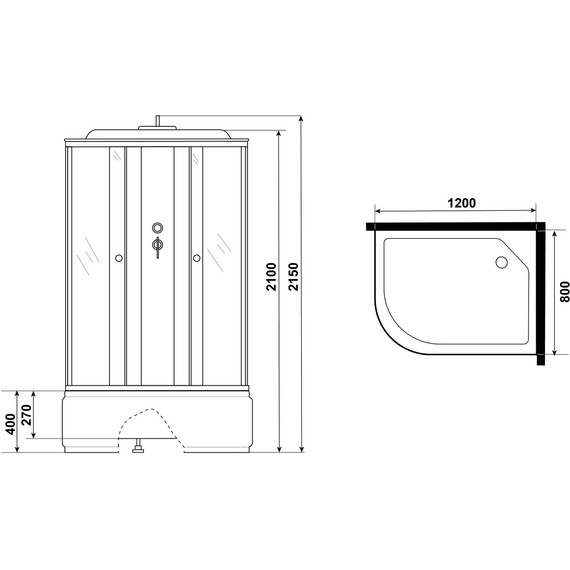 Душевая кабина Niagara Eco 120x80 см E120/80/40R/TN, серебро/тонированное (безсиликоновая сборка) - фото 11