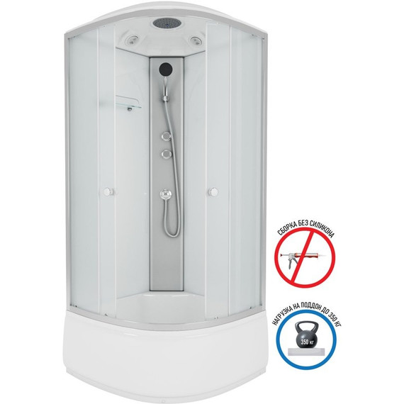 Душевая кабина Niagara Eco 90x90 см E90/40/MT, хром/матовое (безсиликоновая сборка) - фото 