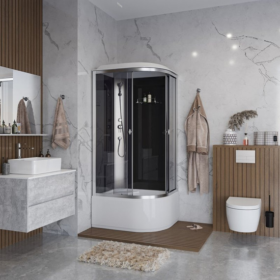 Душевая кабина Niagara Eco 90x70 см E90/70/40L/TN, серебро/тонированное (безсиликоновая сборка) - фото 3