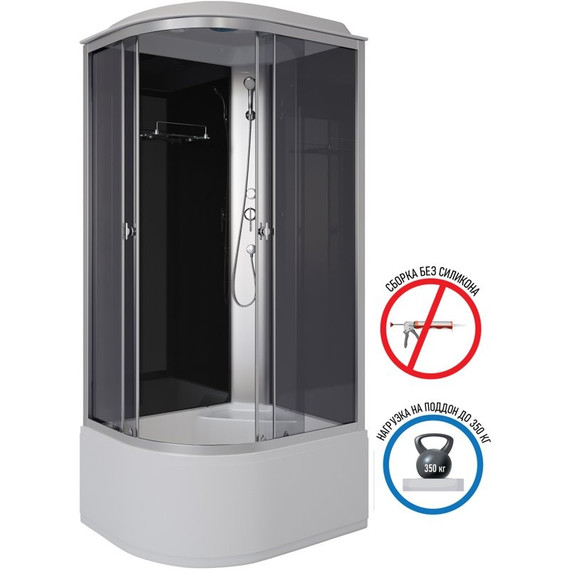 Душевая кабина Niagara Eco 90x70 см E90/70/40R/TN, серебро/тонированное (безсиликоновая сборка) - фото 