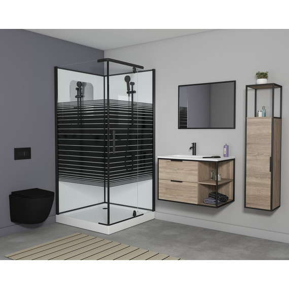 Душевое кабина Grossman Classic 100x100 см GR270QR, чёрный/узор - фото 6