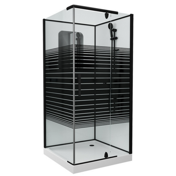 Душевое кабина Grossman Classic 100x100 см GR270QR, чёрный/узор - фото 