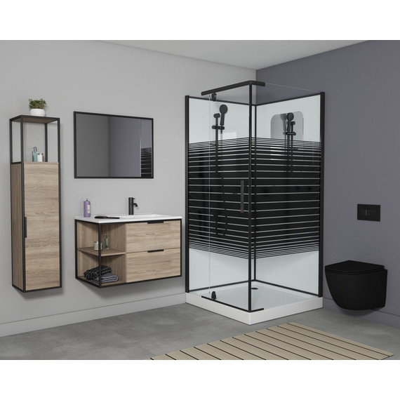 Душевое кабина Grossman Classic 90x90 см GR271QL, чёрный/узор - фото 6