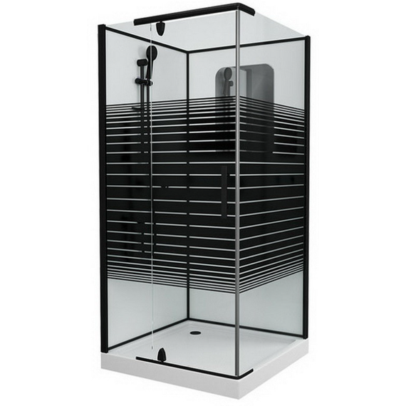 Душевое кабина Grossman Classic 90x90 см GR271QL, чёрный/узор - фото 