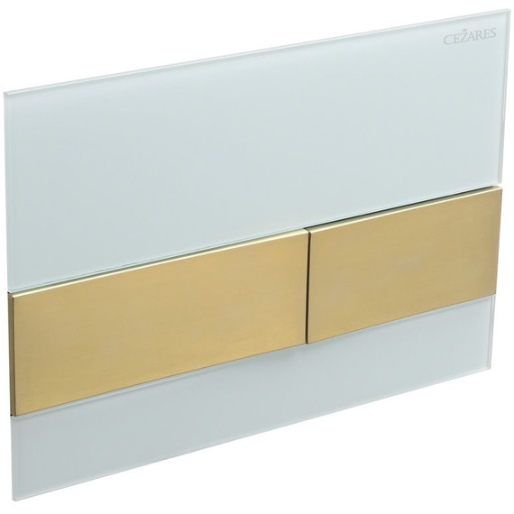Кнопка смыва Cezares Lux LUX-GB-1-BORO, брашированное золото/белое стекло - фото 2