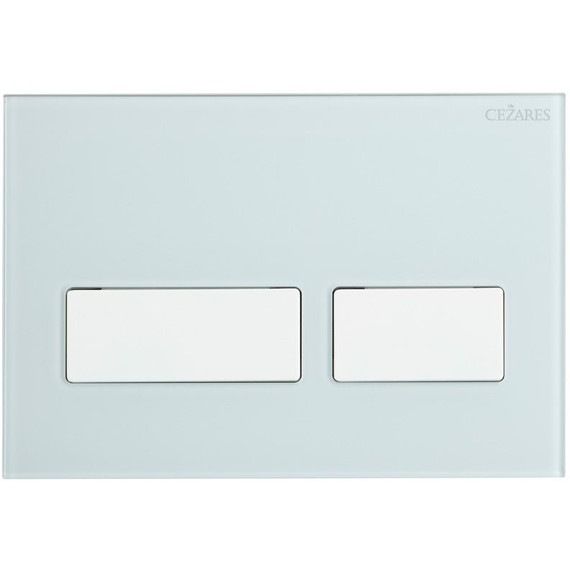 Кнопка смыва Cezares Lux LUX-GB-2-BIO, белый матовый/белое стекло - фото 