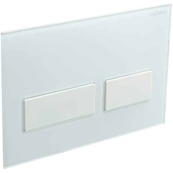 Кнопка смыва Cezares Lux LUX-GB-2-BIO, белый матовый/белое стекло - фото 2
