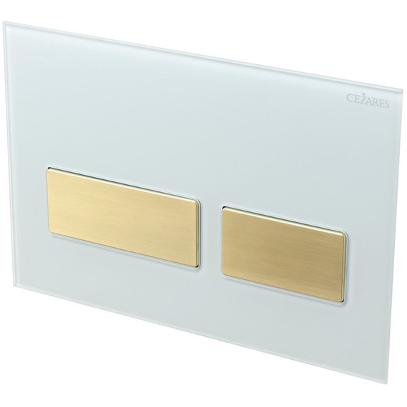 Кнопка смыва Cezares Lux LUX-GB-2-BORO, брашированное золото/белое стекло - фото 3