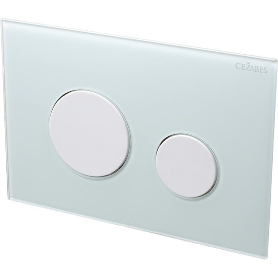 Кнопка смыва Cezares Lux LUX-GB-BIO-C, белый матовый/белое стекло - фото 3