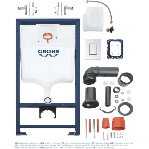 Инсталляция для подвесного унитаза Grohe Rapid SL 38772001 с кнопкой смыва никель матовый 38732EN0, Цвет производителя: никель матовый - фото 3