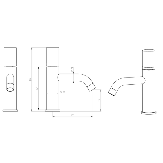 Смеситель для раковины Boheme Stick 121-GM.2, графит - фото 4