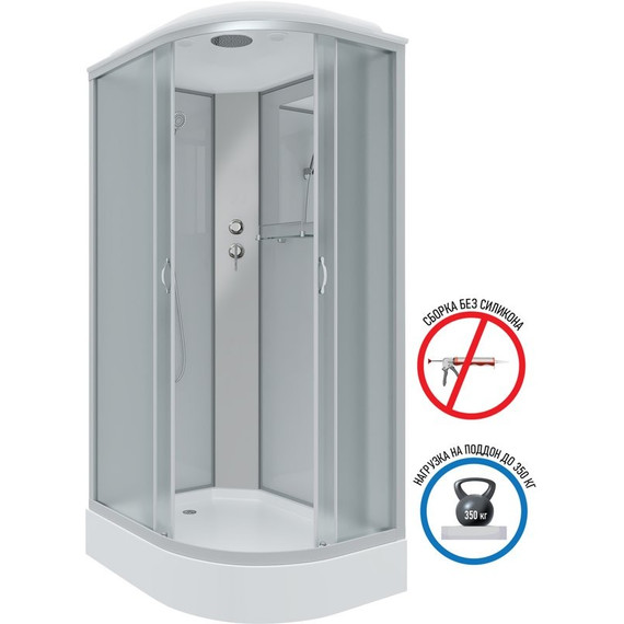 Душевая кабина Niagara Eco 120x80 см NG-3312-14L, серебро/матовое (безсиликоновая сборка) - фото 