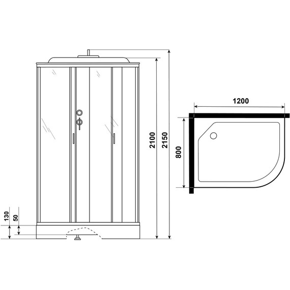 Душевая кабина Niagara Eco 120x80 см NG-3312-14L, серебро/матовое (безсиликоновая сборка) - фото 3