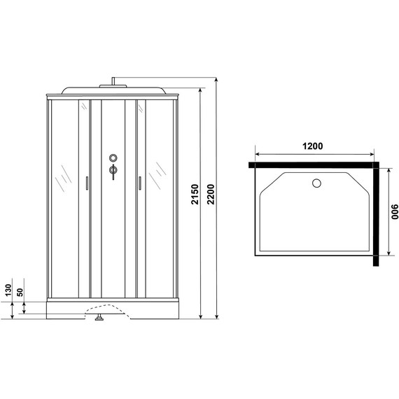 Душевая кабина Niagara Classic 120x90 см NG-43295-14Q, хром/матовое (безсиликоновая сборка) - фото 13