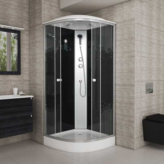 Душевая кабина Niagara Eco 80x80 см NG-4503-14, хром матовый/узор (безсиликоновая сборка) - фото 2