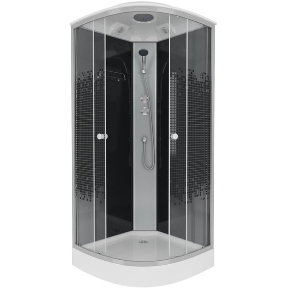 Душевая кабина Niagara Eco 80x80 см NG-4503-14, хром матовый/узор (безсиликоновая сборка) - фото 