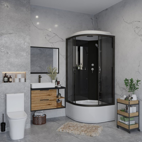 Душевая кабина Niagara Classic 90x90 см NG-6508-14, чёрный/тонированное (безсиликоновая сборка) - фото 2