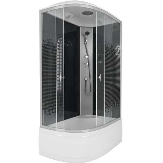 Душевая кабина Niagara Eco 120x80 см NG-7510-14R, серебро/узор (безсиликоновая сборка) - фото 