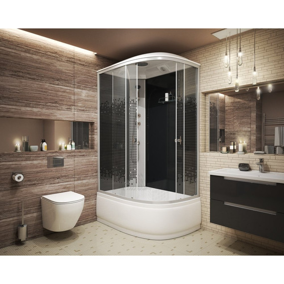 Душевая кабина Niagara Eco 120x80 см NG-7510-14L, серебро/узор (безсиликоновая сборка) - фото 2