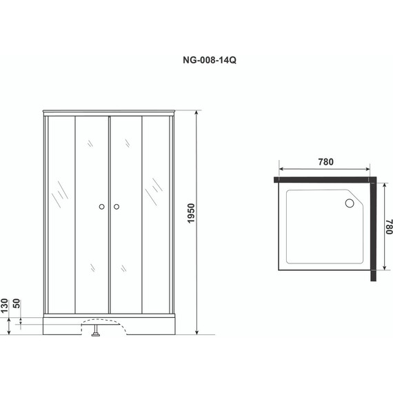 Душевая кабина Niagara Eco 80x80 см NG-008-14Q, хром/матовое - фото 6