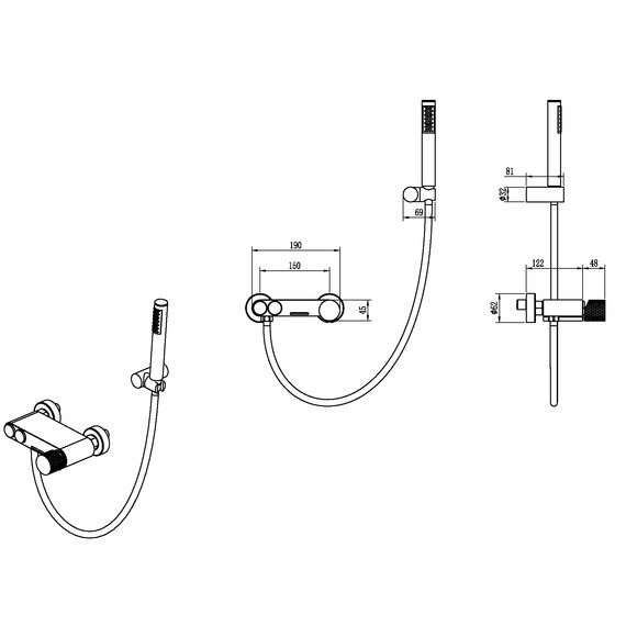 Смеситель для ванны Boheme Stick 123-CB.4, брашированная медь - фото 2