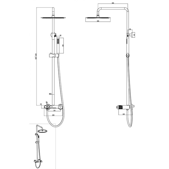 Душевая стойка Boheme Stick 128-BRB.2, брашированная бронза - фото 2
