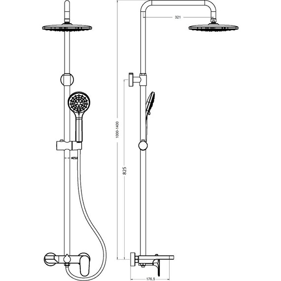 Душевая стойка Boheme Spectre 458-MG, золото матовое - фото 2