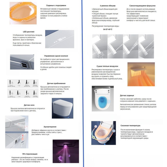 Унитаз-биде подвесной импульсный Abber Bequem AC1121S с крышкой микролифт - фото 24
