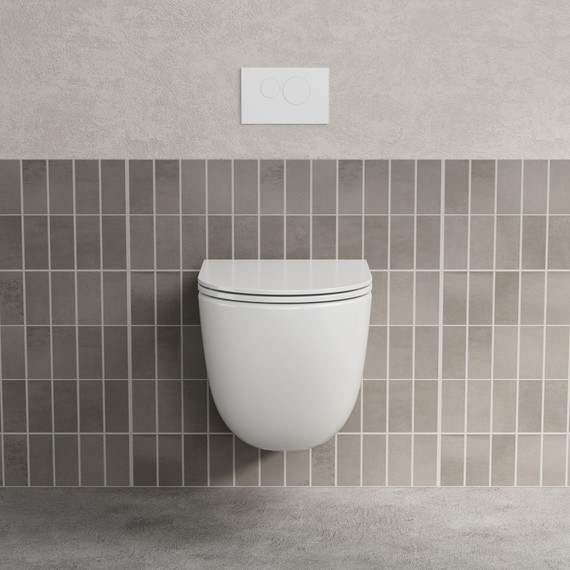 Унитаз подвесной безободковый Abber Bequem AC1131TC с тонкой крышкой микролифт (Система смыва торнадо) - фото 3