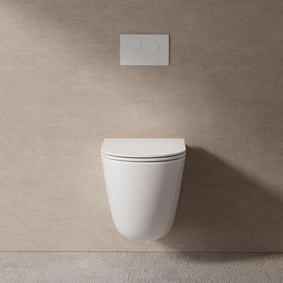 Унитаз подвесной безободковый Abber Bequem AC1132TC с тонкой крышкой микролифт (Система смыва торнадо) - фото 3