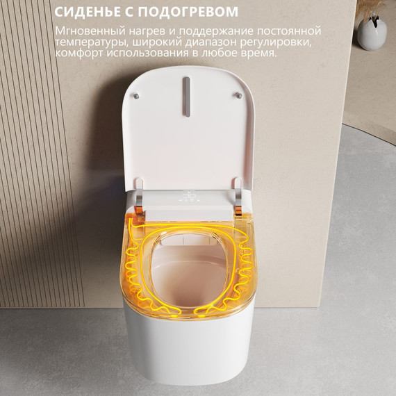 Инсталляция с подвесным унитазом комплект: Abber AC0101P2 с подвесным импульсным унитазом-биде Rechteck AC1216S с крышкой микролифт - фото 3